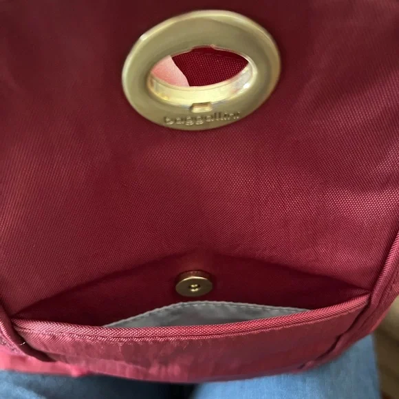 Women's Burgundy Baggallini Shoulder/backpack Bag - Classic Turn-Lock Tote - Picture 5 of 8